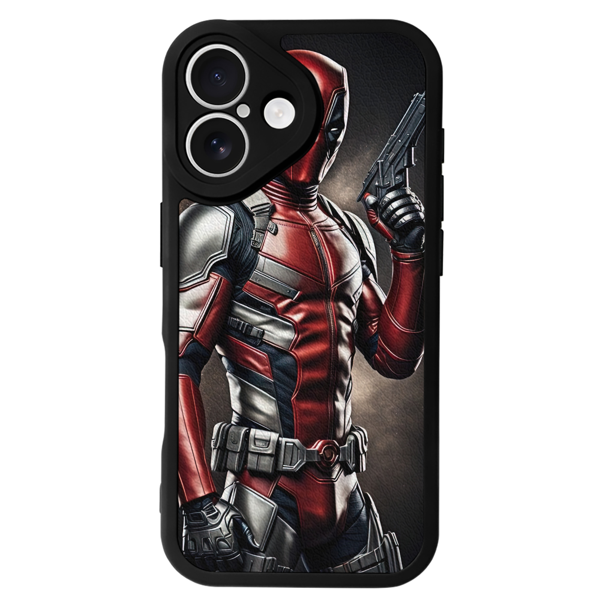 （画像用） Deadpool デッドプール 【iPhone 16シリーズ対応】シリコンスマホケース（レザー調） 材質：シリコン